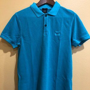 Hugo Boss Mens Slim Fit Polo Shirt 100% Cotton Blue Size Small